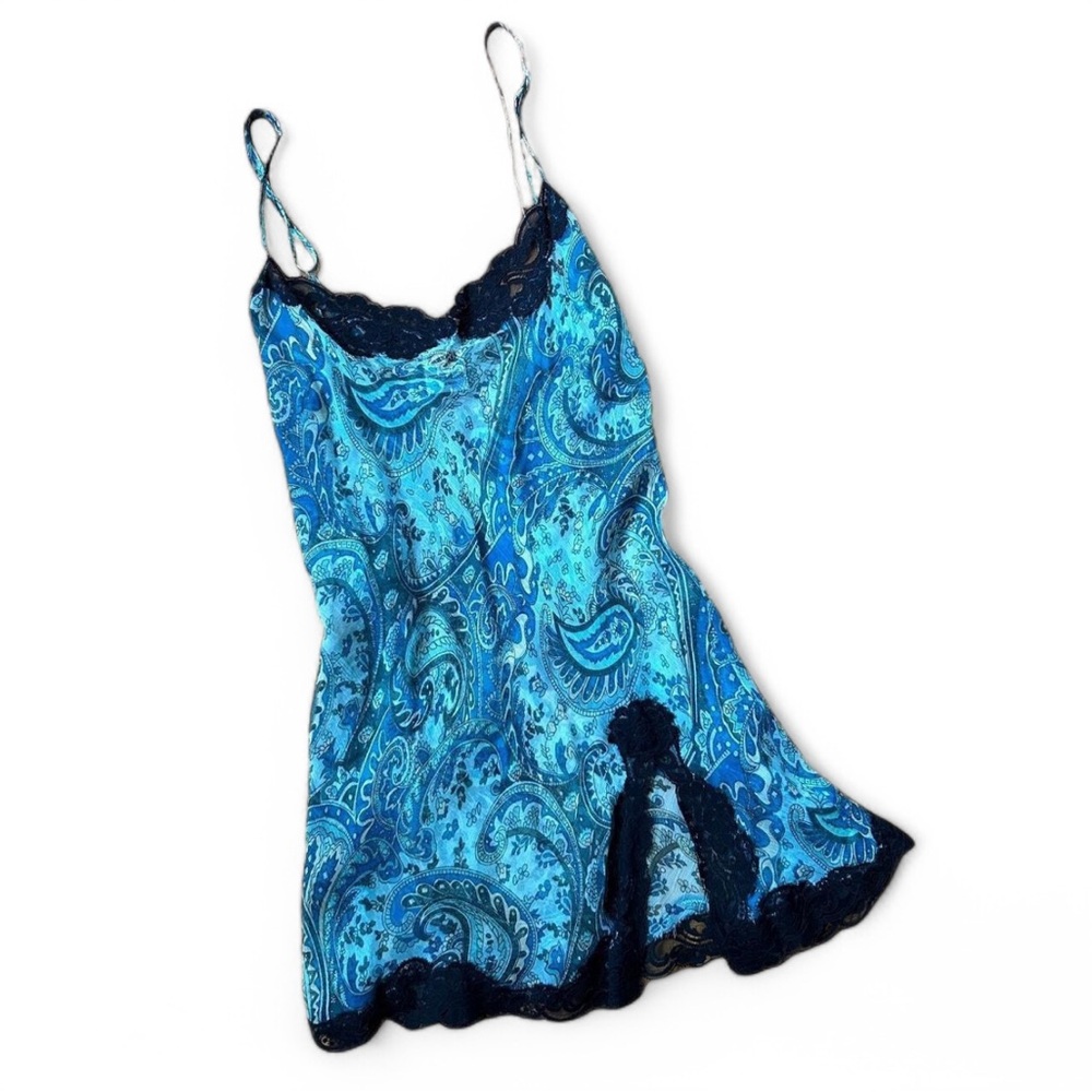 Vintage Paisley Slip Dress/Camisole with Lace Trim